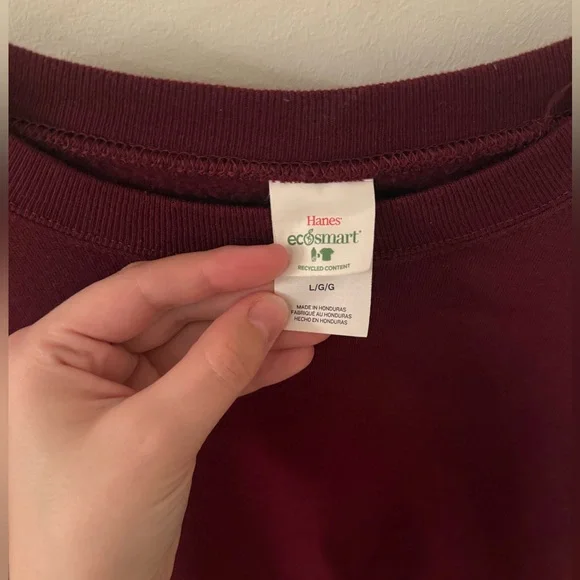 Hanes Women's Deep Red Crew Neck Sweater - Picture 3 of 3